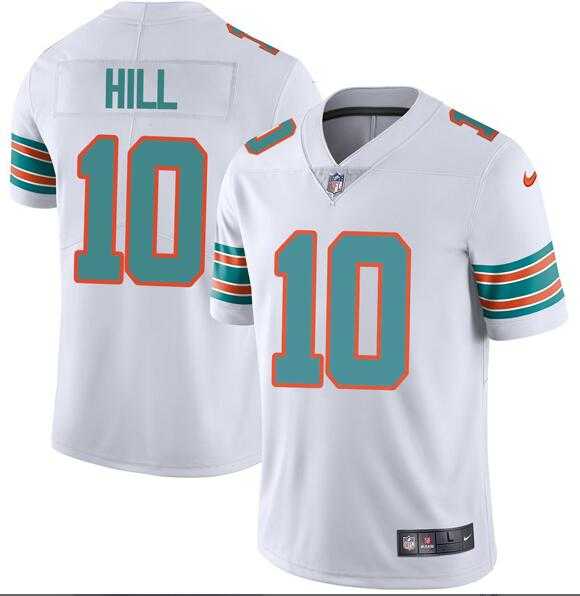 Nike Dolphins Men & Women & Youth 10 Tyreek Hill White Throwback Vapor Limited Jersey,We sell and wholesale Nike Dolphins Men & Women & Youth 10 Tyreek Hill White Throwback Vapor Limited Jersey on line form chian!
